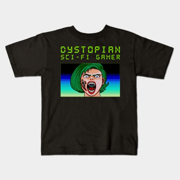 Dystopian Sci-Fi Gamer Kids T-Shirt by lilmousepunk